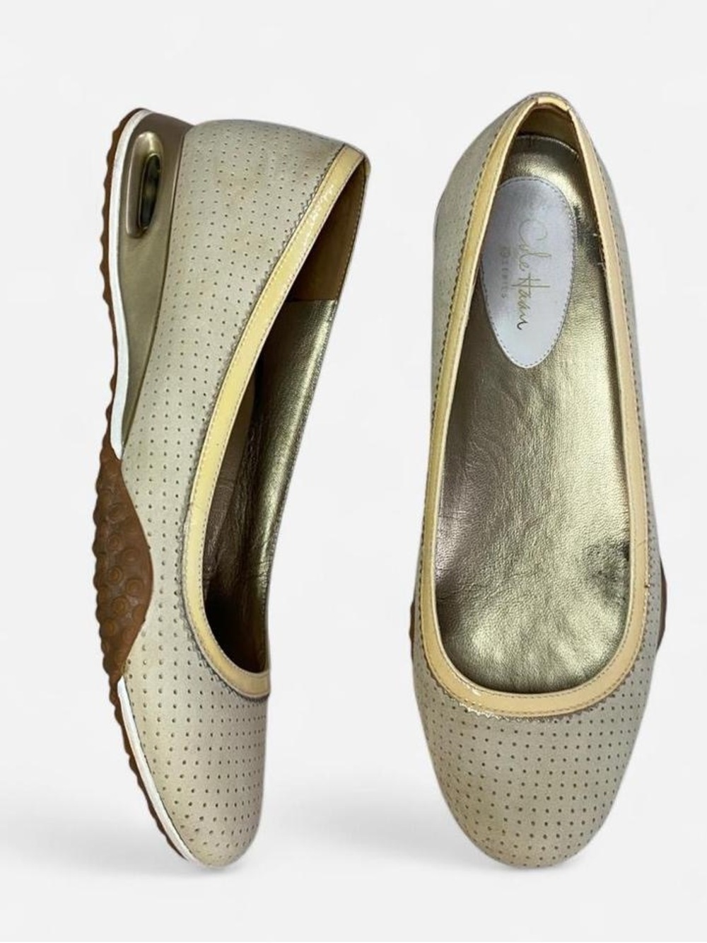 Cole Haan G Series Nike Air Wedge Ballet Flats, Eggshell Beige, Downtown Girl 🩰